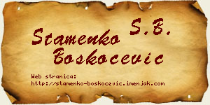 Stamenko Boškoćević vizit kartica